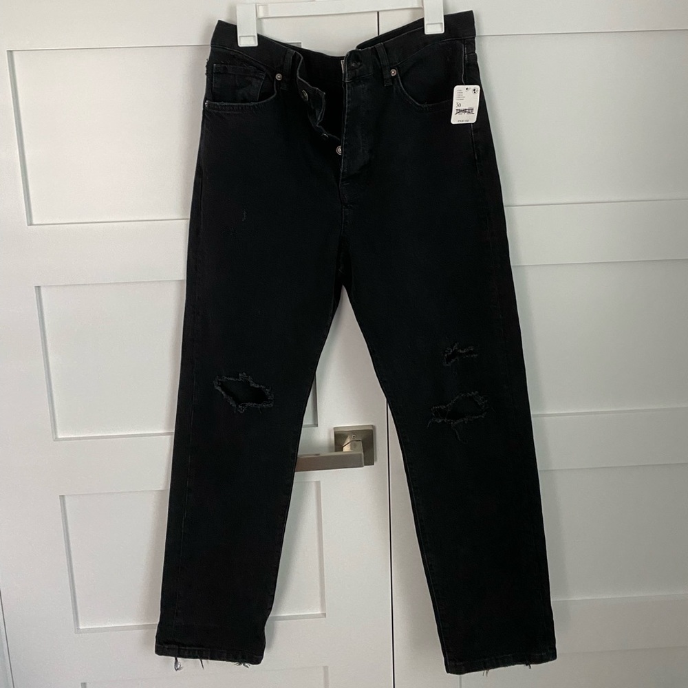 Free people black jeans straight leg size 30